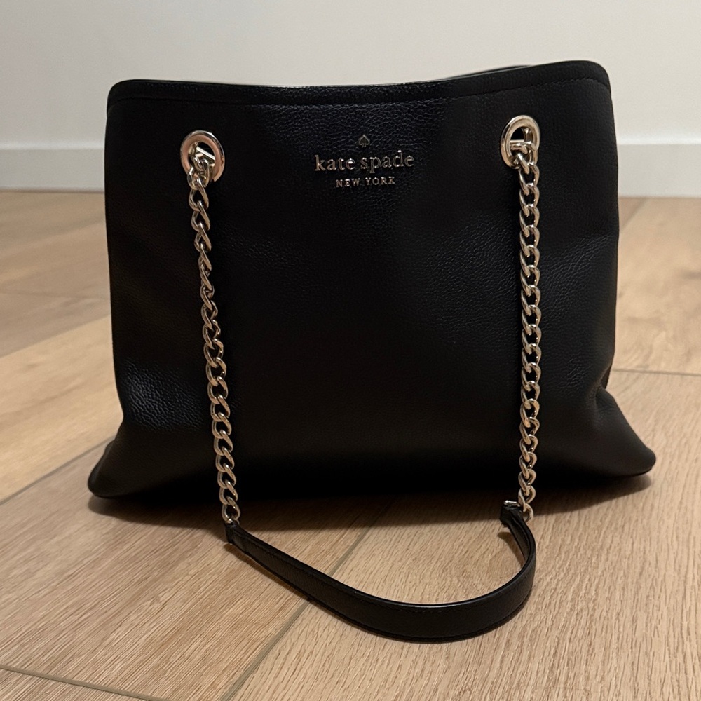 Kate Spade Black Shoulder Bag with Gold Chain